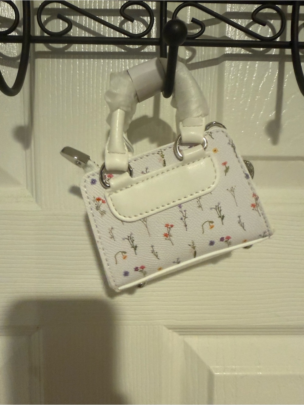 Iris and Rainbow mini tote - White Floral Mini Tote - Picture 3 of 3
